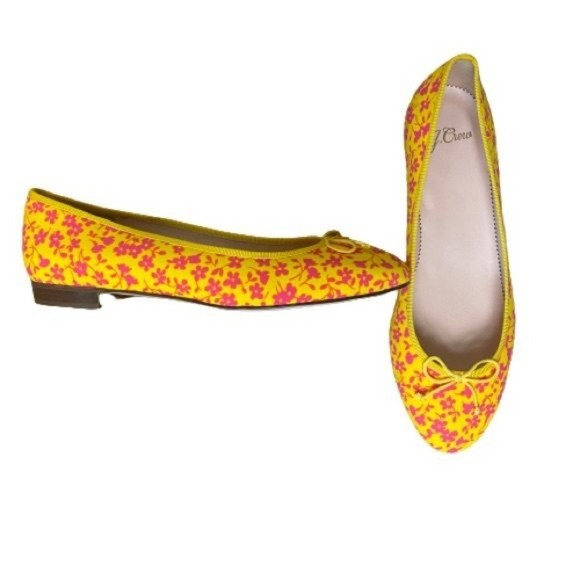 J. Crew Yellow & Pink Kiki Bow Ballet Flats 7.5 - Picture 2 of 9